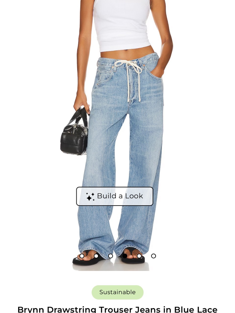 Citizens Of Humanity Light Wash Drawstring Wide-Leg Jeans